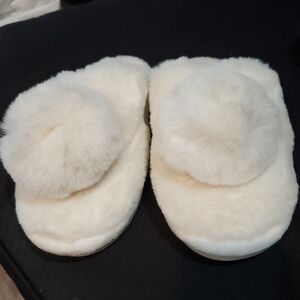 Cozy White Furry Slippers